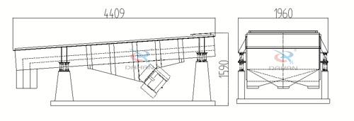 1540型直線振動(dòng)篩外形尺寸圖 1540型直線振動(dòng)篩外形尺寸圖